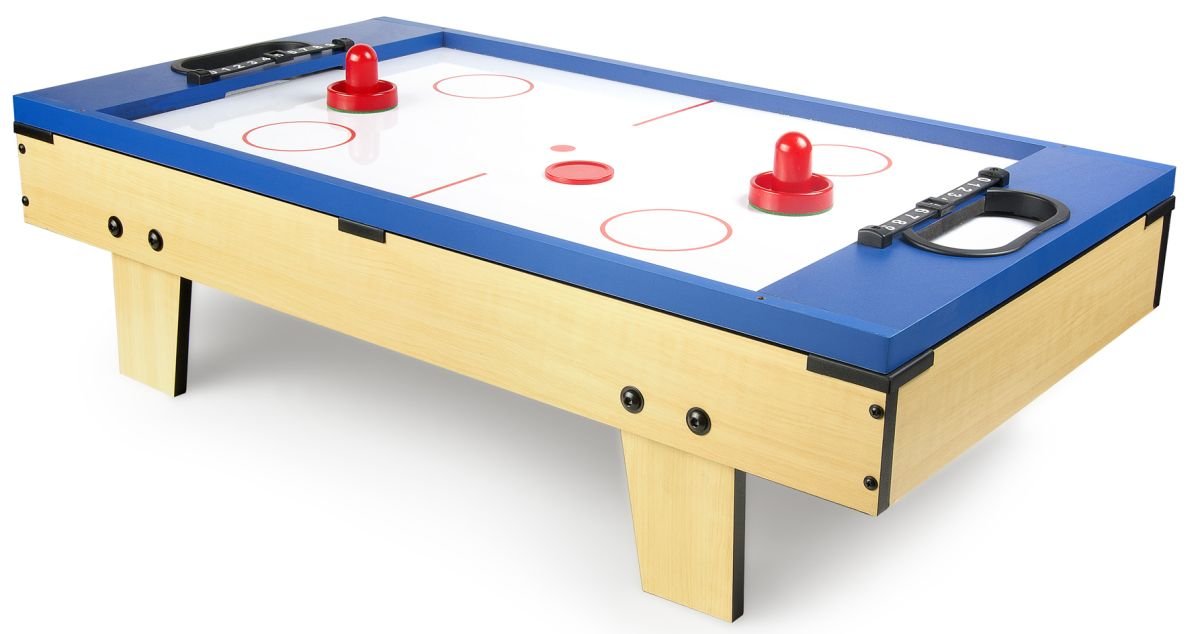 Leomark Table de Babyfoot 4 in 1 Multifonctionnel Jeu de Football,Bilard, Tenis, Hockey Baby-Foot, Baby Foot Table En Bois Jeu de Football Petite Taille Universel