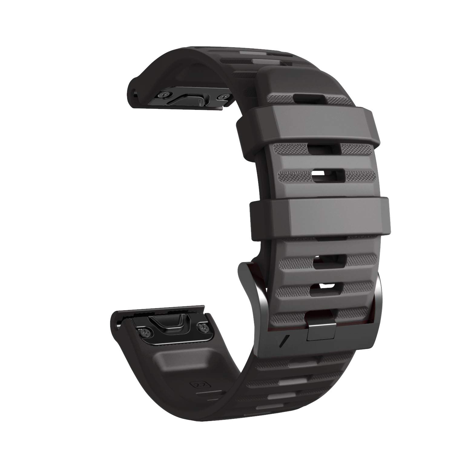INF Silicone Watch Band Compatible with Garmin Fenix 5/5 Plus/6/6 Pro, Quatix 5, Forerunner 935/945, Approach S60/S62, Wrist Strap for Women/Men, Adjustable Breathable Sport Replacement Band(Black)