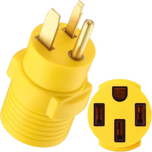 Kanayu Adaptador de cargador EV compatible con NEMA 6-50P a 14-50R 50 Amp 3 clavijas enchufe de soldador a conector de carga de 4 clavijas,