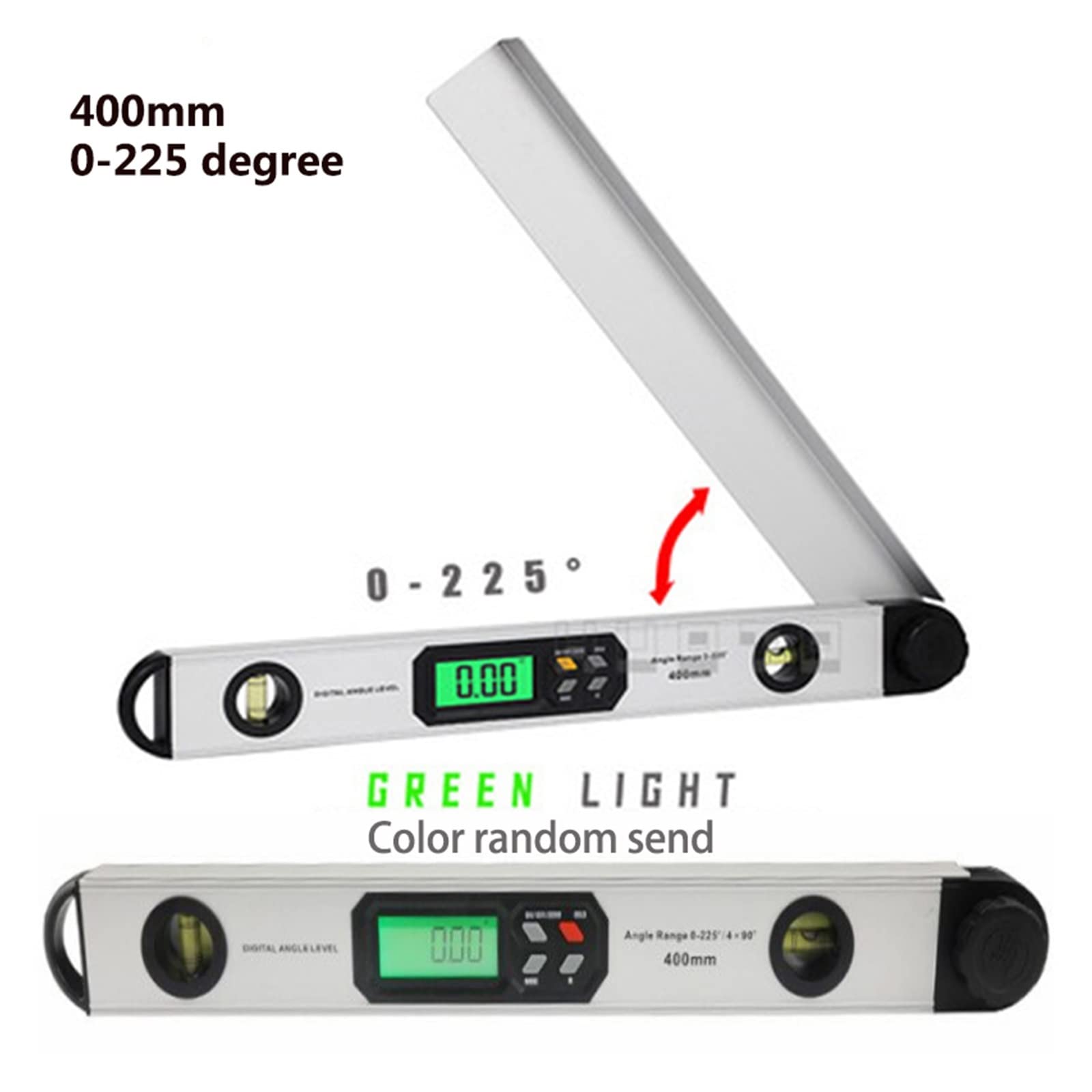 Rapporteur d'angle, Numérique Électronique Rapporteur règle angle finder Niveau Jauge de Mesure mètre inclinomètre 0-225 degrés 400 MM métal matériel(1 UK)