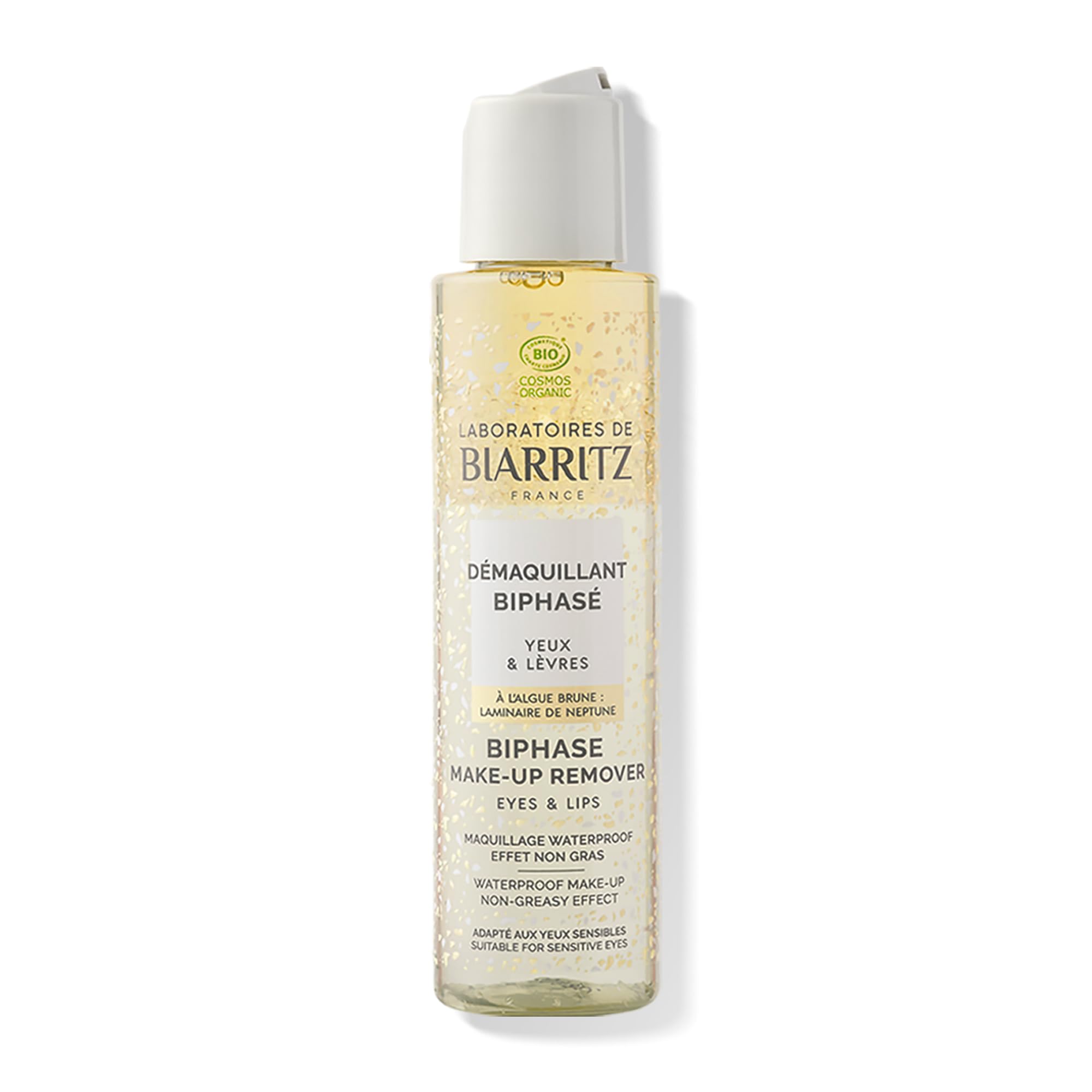 Laboratoires de Biarritz Démaquillant Biphasé Bio 125 ml | Yeux et Lèvres, Élimine Rapidement Tous Types de Maquillage, Formule Vegan, Certifié Bio, Fabriqué en France