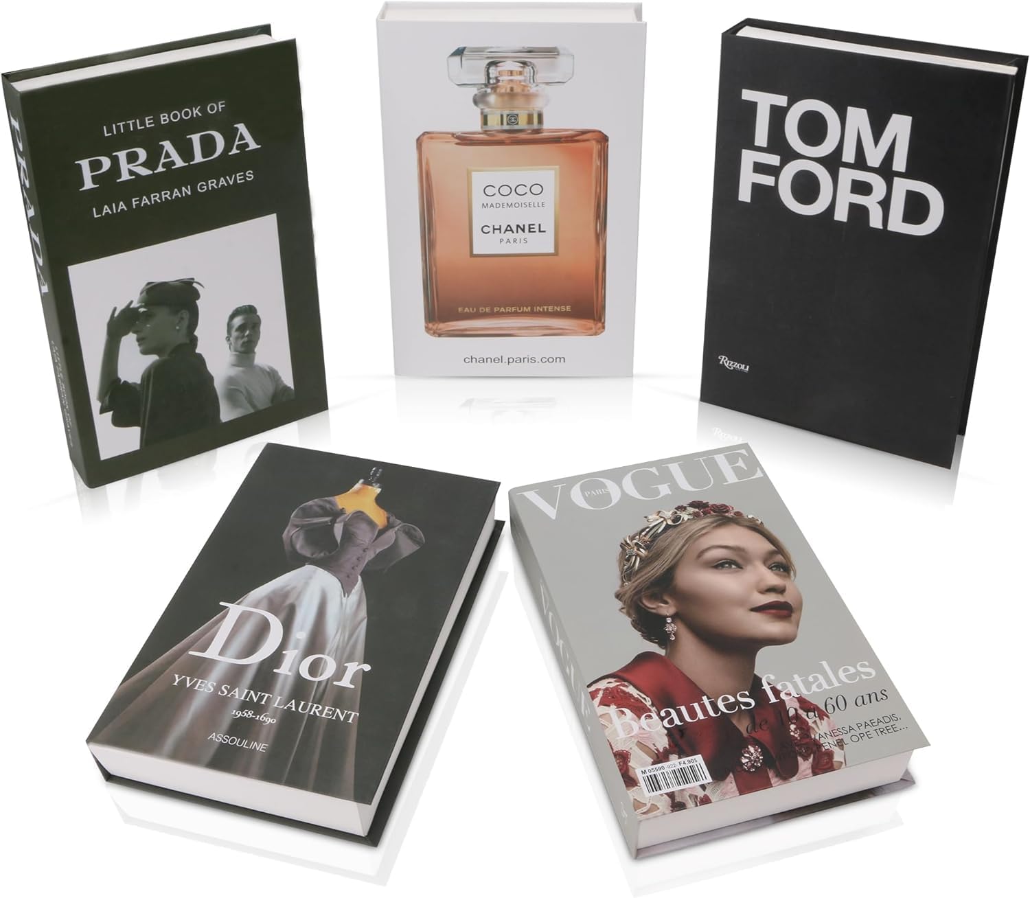 RR-INTL 5 Pcs Fake Books for Decoration, Designer Luxury Modern Fake Decorative Books for Home Bookshelf Decor, Shelves Living Room Fashion Decorative Entry Coffee Table Stacked Books Decor