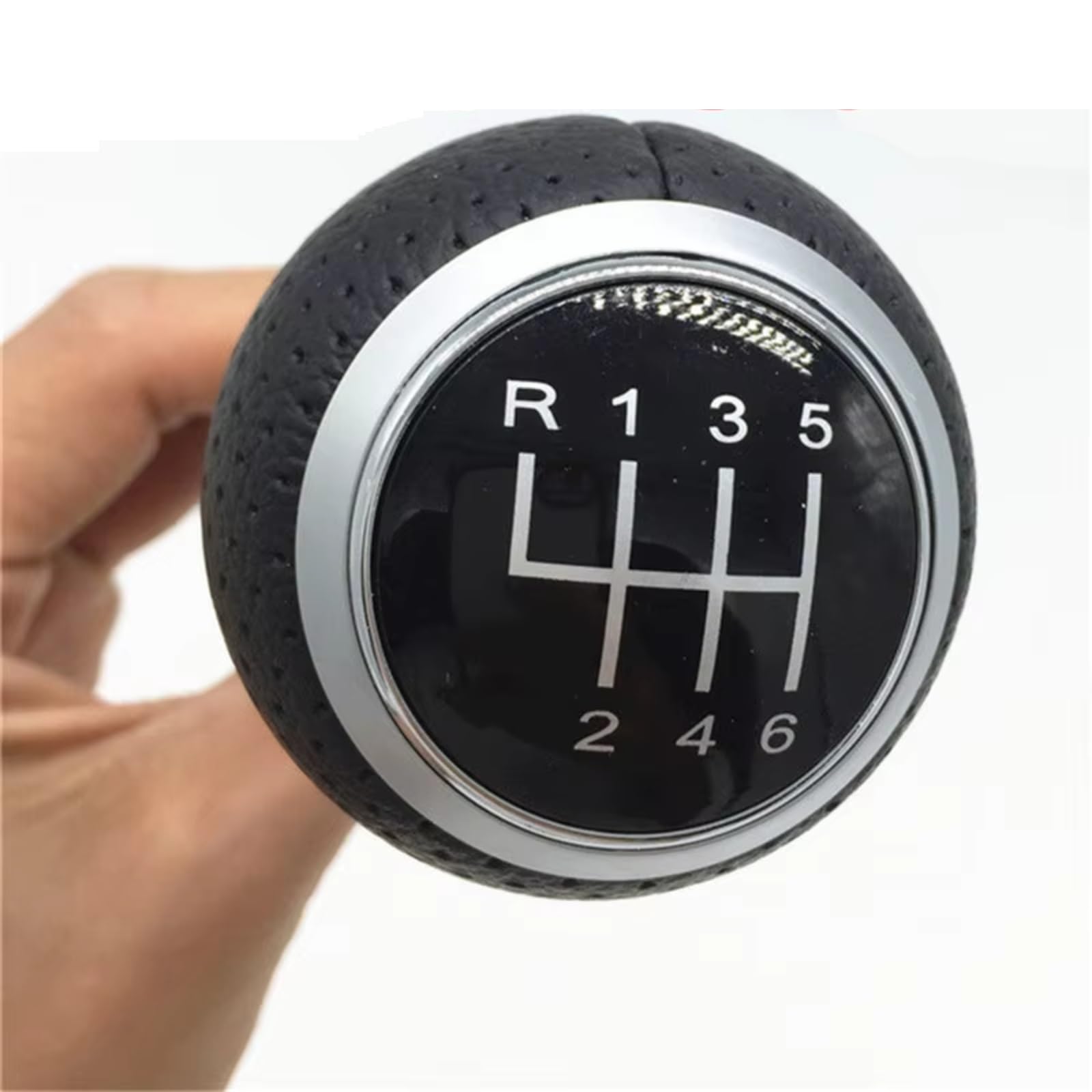 HILLAR Car Gear Stick Knob for Ibiza 6J for Seat for Leon MK1 12mm 5/6 Speed Gear Shift Knob Lever Stick(Silver R123456)