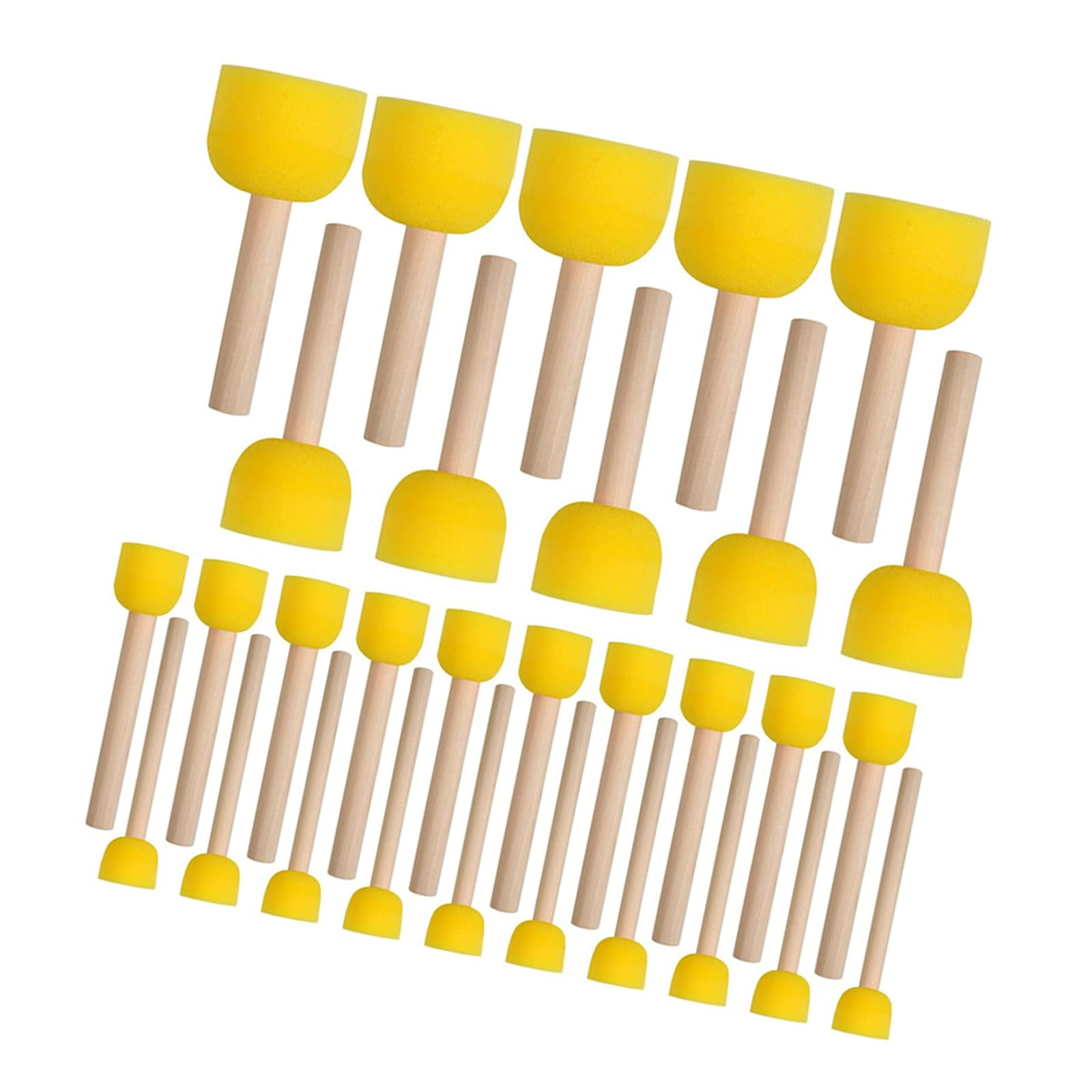 Educational Sponge Painting Stamp Set with/Wooden Handle for Toddler Early Learning Watercolor Painting Classroom Art Tool