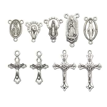 アガット ターコイズ 聖母マリア 十字架 チャームセット アガット ターコイズ 聖母マリア 十字架 チャームセット