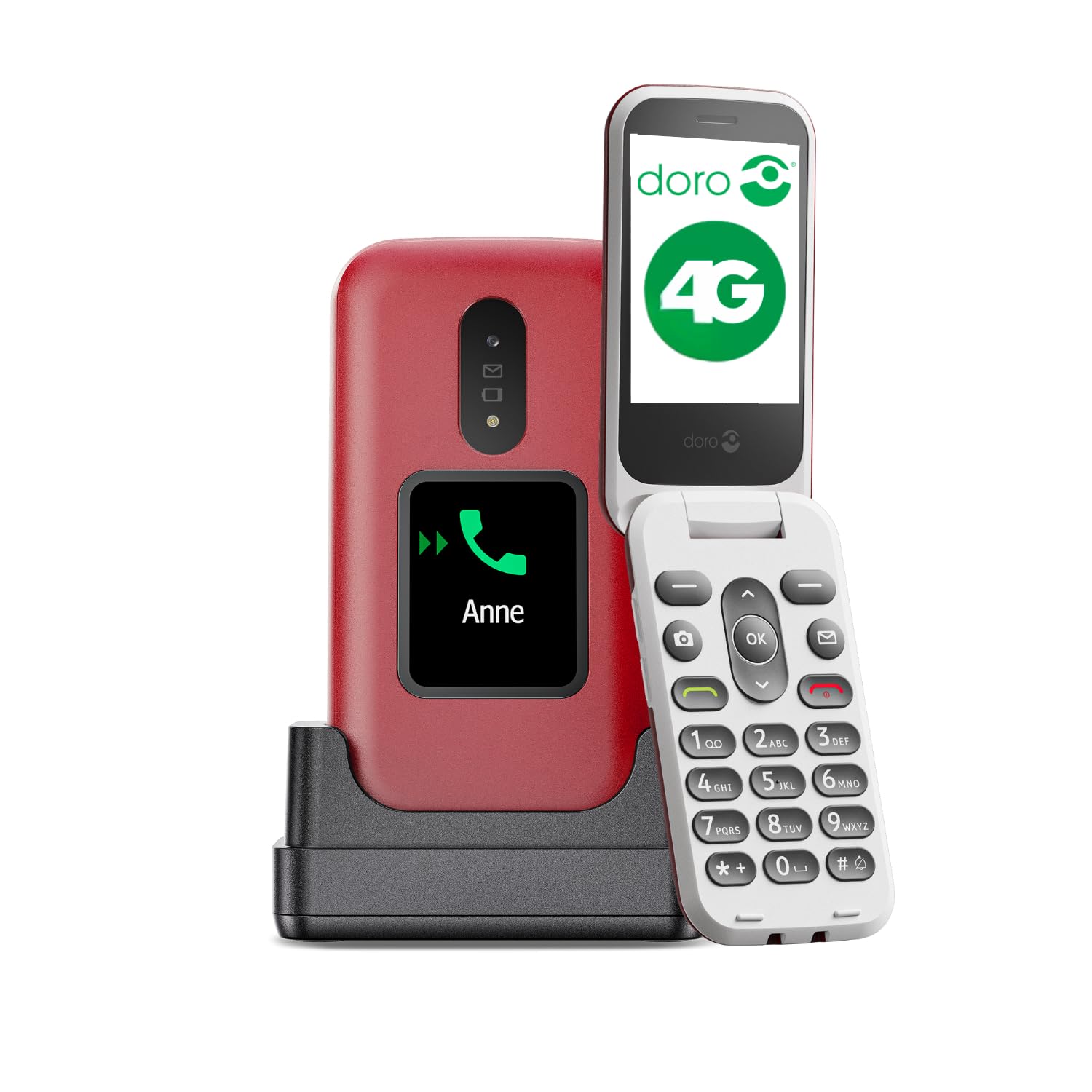 DORO 2880 4G Eenvoudige Klaptelefoon | Zwart-Wit kopen