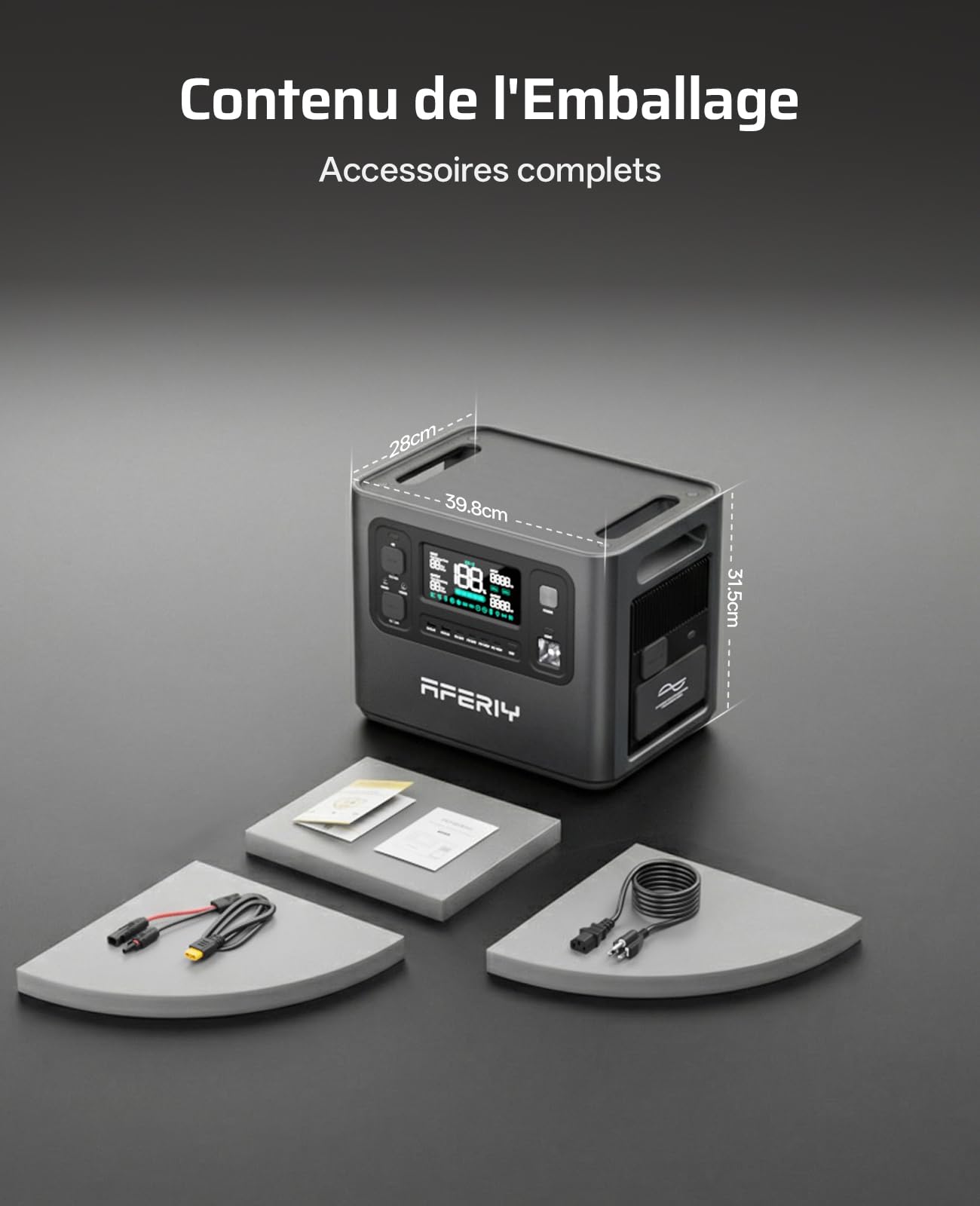 AFERIY 4096Wh Générateur Electrique, 2800W avec 1 Batterie Supplémentaire, Station Electrique Portable Capacité Extensible, Générateur Solaire pour Usage Domestique/Camping-car/Panne de Courant