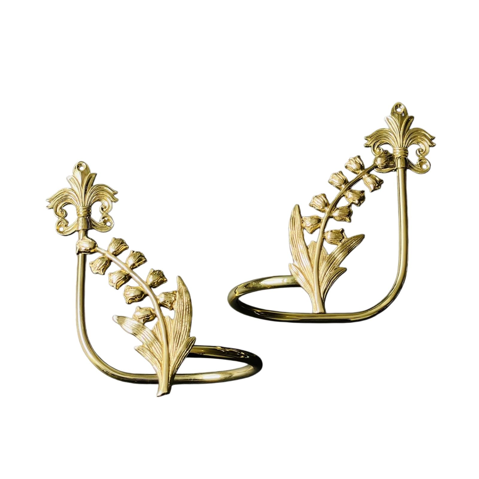 Curtain Tiebacks Gold Vintage Flower Design Curtain Holdbacks Curtain Drapery Holdbacks Tie Back Hook - 2pcs