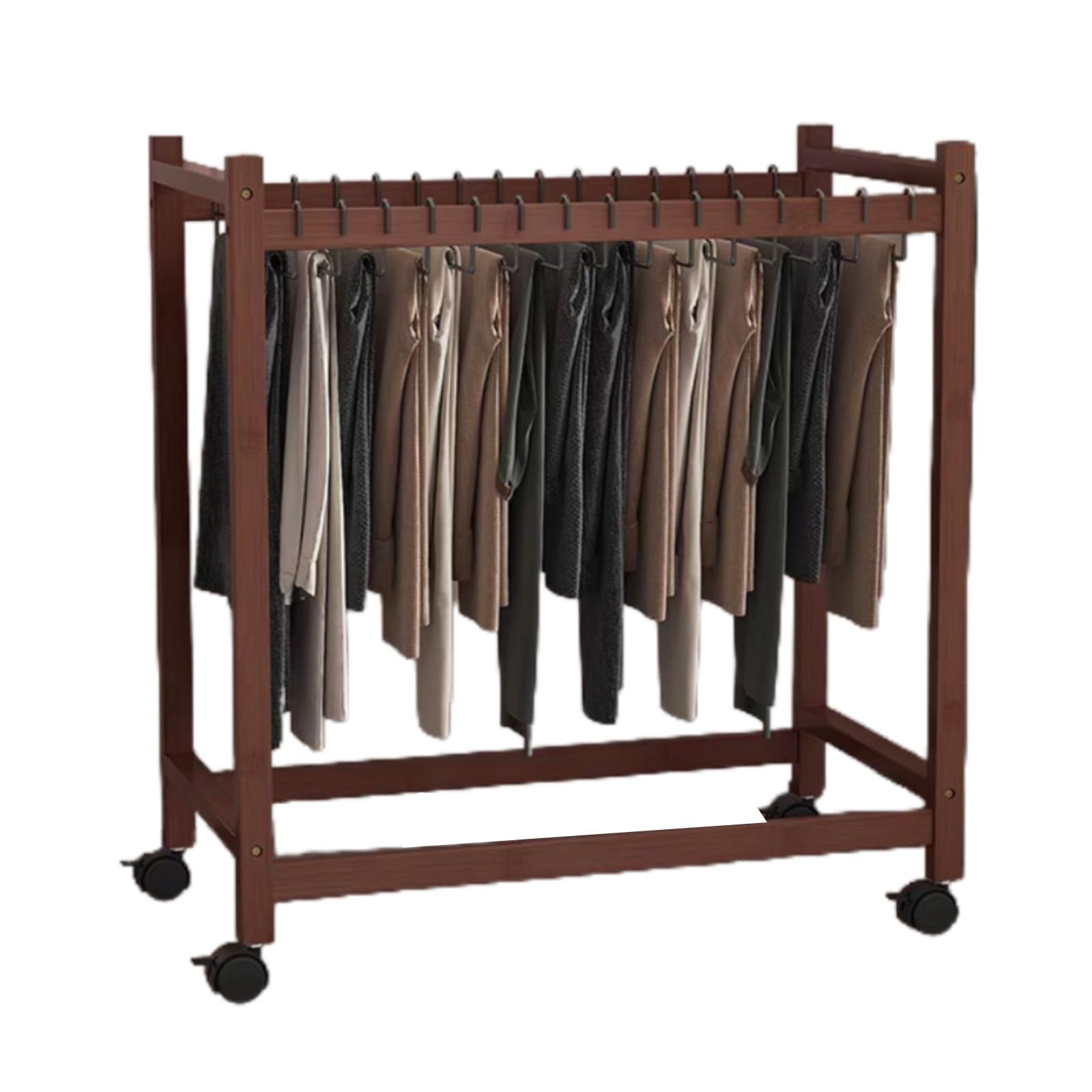 Organisateur à roulettes pour vêtements avec barre de penderie en métal