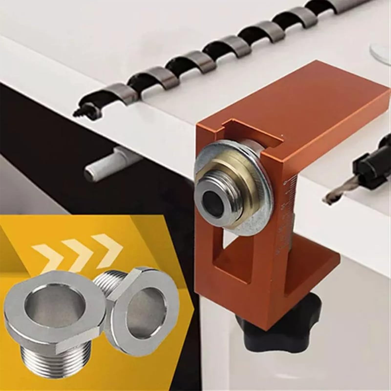 Zestaw Szablonu do Otworów Kieszeniowych Precyzyjny Zacisk Wiertarski | Precyzyjne Przyrządy do Elektronarzędzi dla Piły, Entuzjastów Obróbki Drewna, Profesjonalistów, Stolarstwa i Okuć