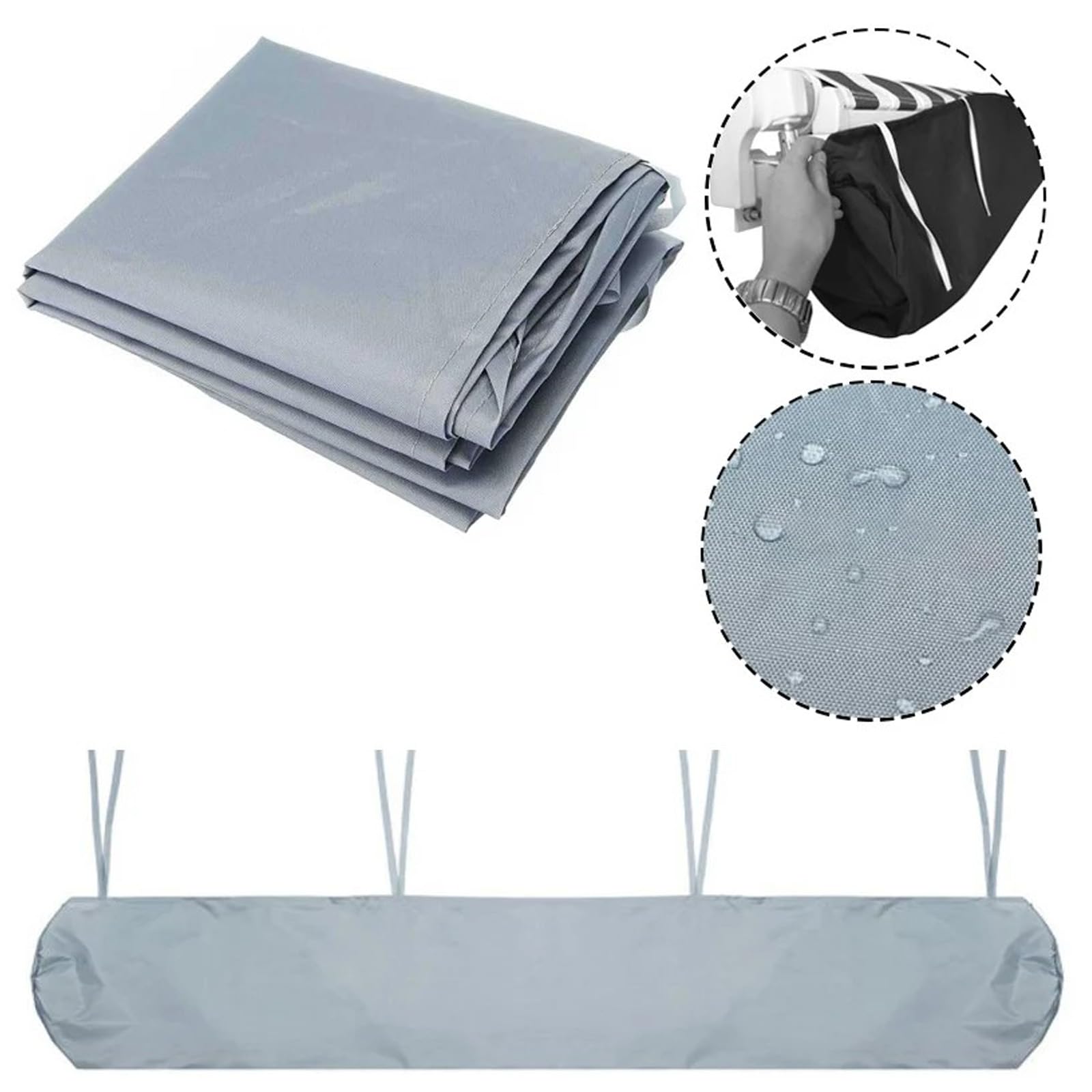 Copertura per Tenda da Sole, Tettoia di Protezione Retrattile, Copertura Protettiva per Riparo, in Tessuto di Poliestere Impermeabile Resistente, Larghezza 5 m, per Esterni, Giardino, Patio, Borsa
