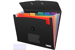 7 Pocket Accordion File Folders Organizer for A4 Letter Size Paper Document