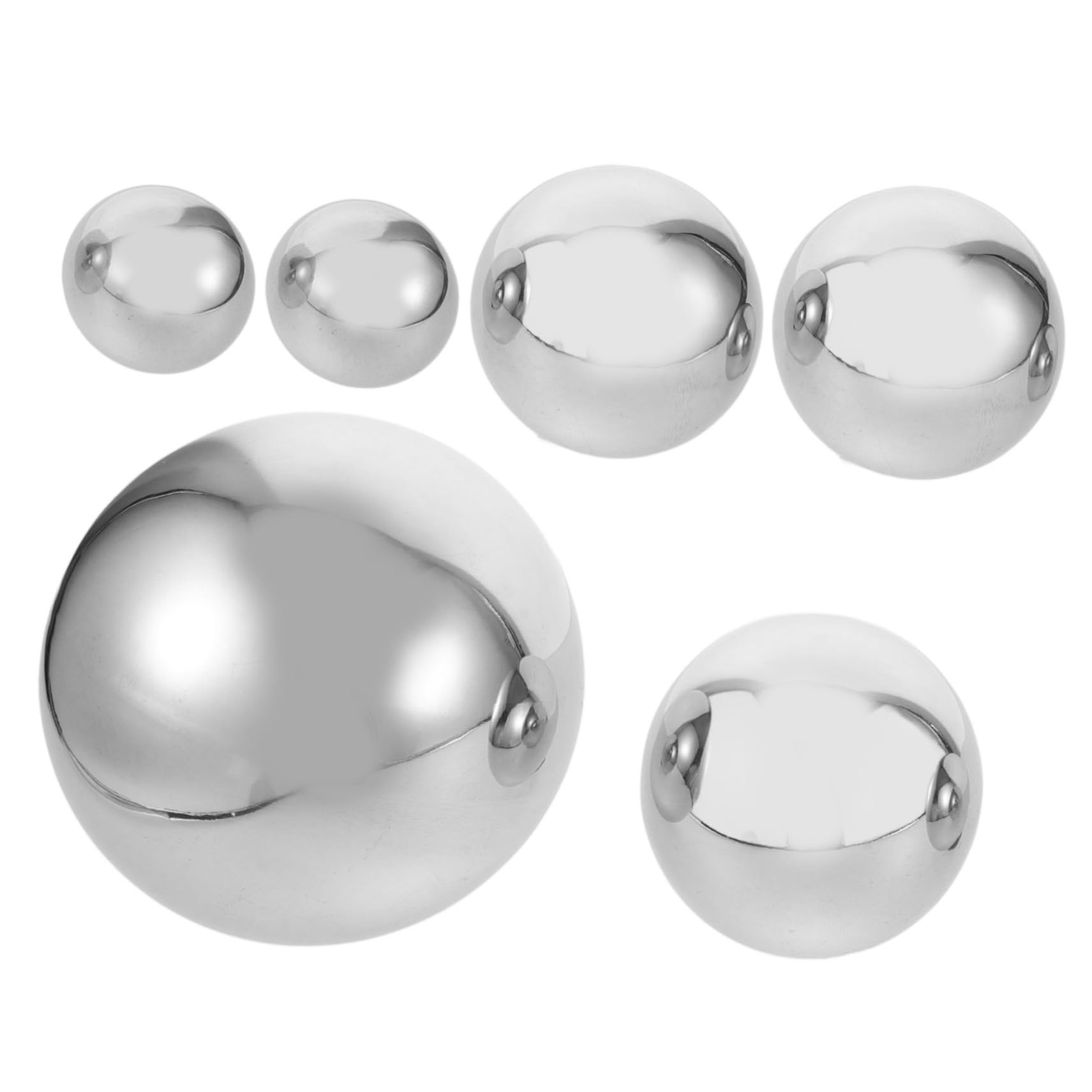 CIMAXIC Elegant Mirror Surface Balls: 6 Stainless Steel Decorative Spheres for Garden Patio Yard