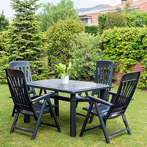 Fauteuils de jardin multiposition pliables blancs avec haut dossier - 7