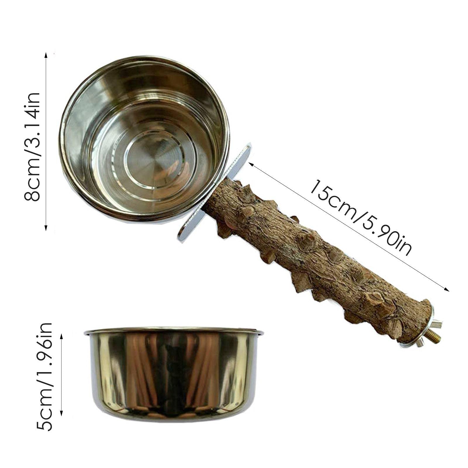 Futternapf Wellensittich Edelstahl Zum Einhngen,  Vogelfutter-Wassernapf-Futterbecher Mit Clip Und Papageienzweig-Barsch,  Wasser Trinken Und Essen Auf Nymphensittiche, Sittiche, Kakadus Anwenden :  Amazon.de: Haustier