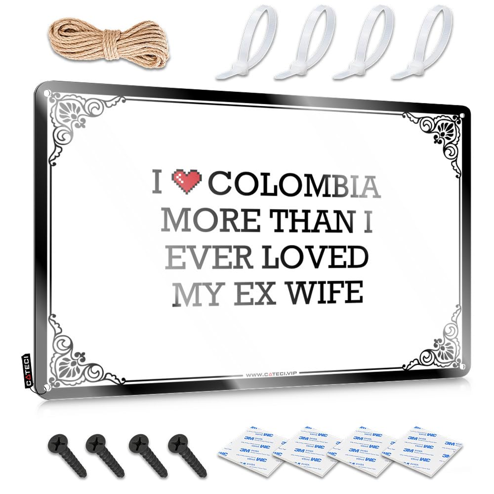 Necessities Terrace Retro Wall Art - I Love Colombia More Than I Ever Loved My Ex Wife Soft Area Rustic Wall Hanging(30X40CM)