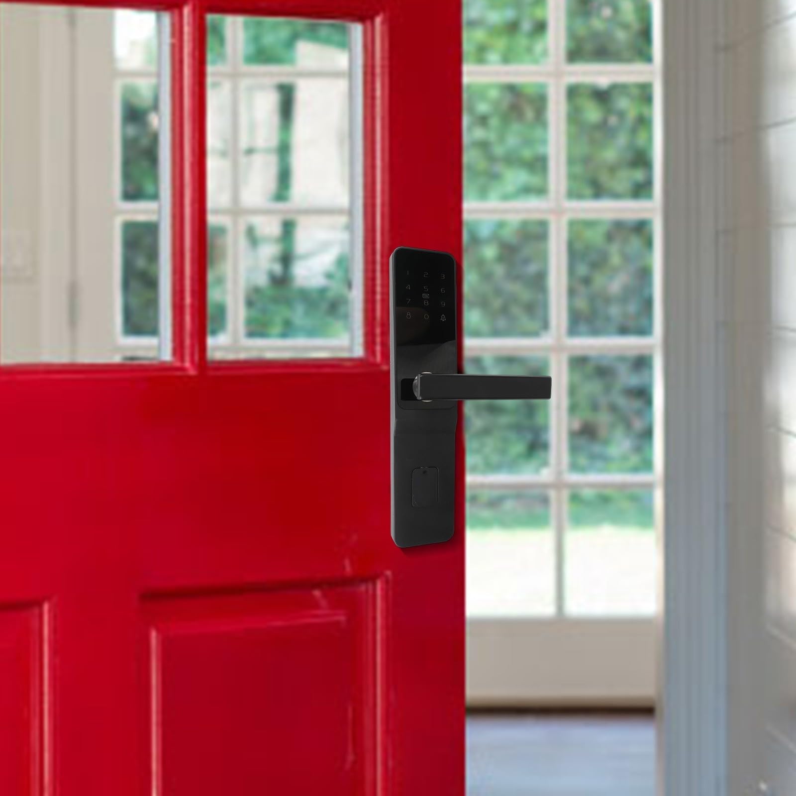 Cerradura inteligente TTlock con múltiples métodos de acceso, incluyendo contraseña, tarjeta y llave, cerradura electrónica antirrobo para seguridad de hotel (modelo electrónico)