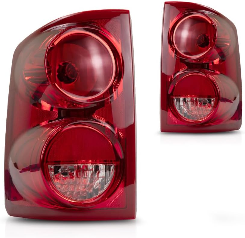 CarLights360 For Ram Dakota Tail Light 2005-2011 Pair Driver and Passenger Side Lens/Housing DOT Certified | CH2818104, CH2819104, CH2818104, CH2819104N | 55077605AD06-07, 55077604AD