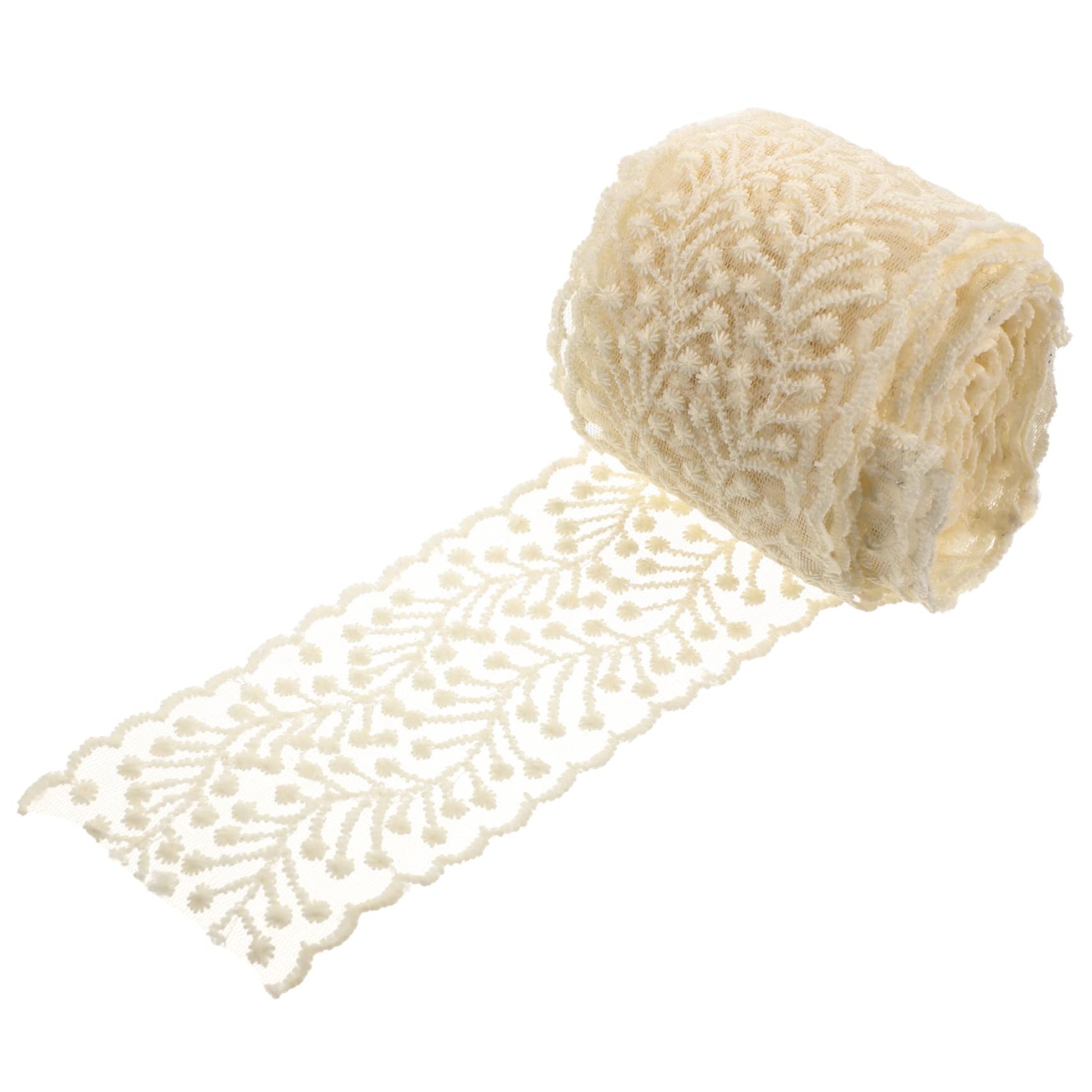 STOBOK 3rollos Cinta De Encaje Para Manualidades y Accesorios De Pelo Metros De Ribete De Encaje Bordado Para Ropa y Decoración Material Para Crear Diademas y Adornos