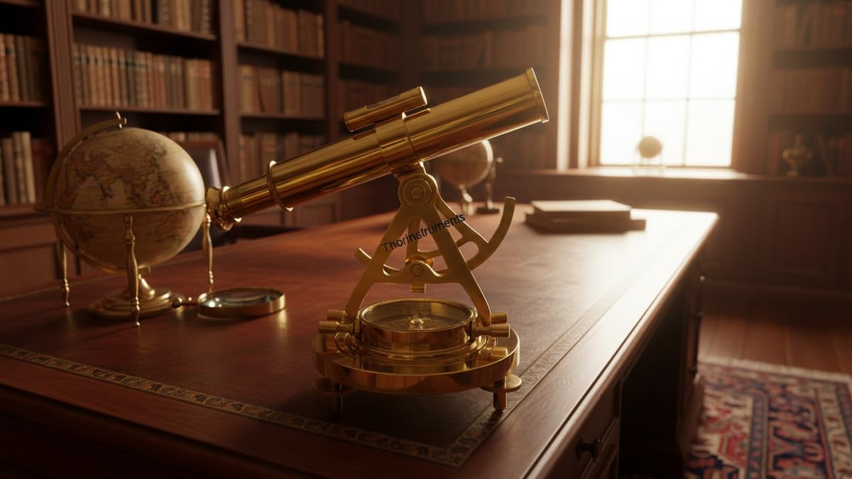 Thor Instruments. Co Télescope Alidade Miniature de collection avec boussole nautique antique en laiton