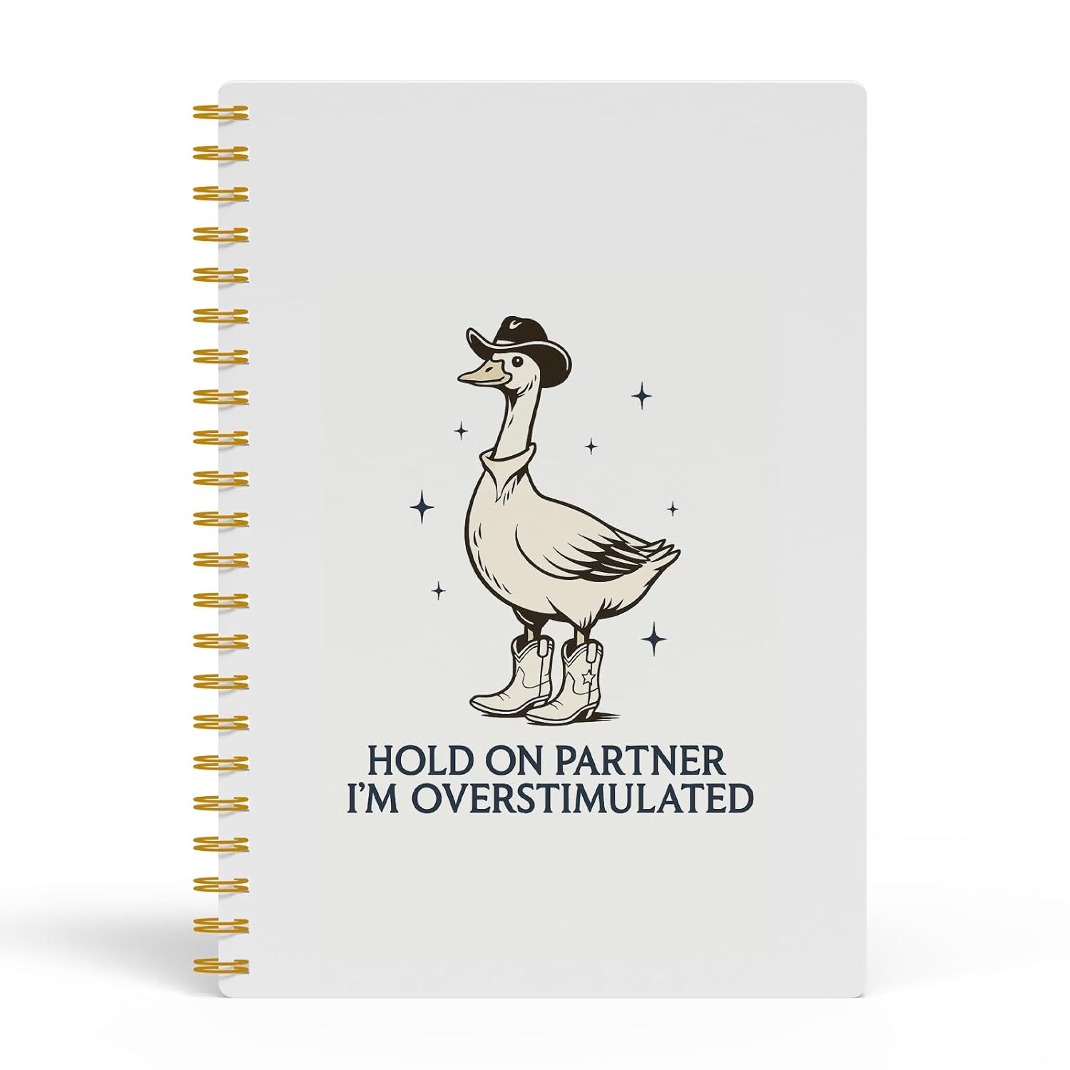EKGJW Funny Goose Mental Health Spiral Notebook-Hold On Partner I’m Overstimulated Notebook Journal 5.5×8.3, Sarcastic Western Anxiety Gifts for Women Men Therapists,Therapy Office Supplies EKGJW Funny Goose Mental Health Spiral Notebook-Hold On Partner I’m Overstimulated Notebook Journal 5.5×8.3, Sarcastic Western Anxiety Gifts for Women Men Therapists,Therapy Office Supplies