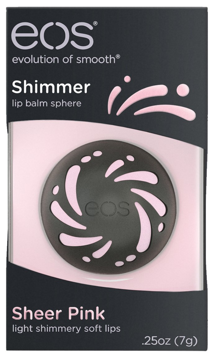 EOSAW Shimmer Lip Balm, Sheer Pink, 0.25 Ounce (Pack of 3)