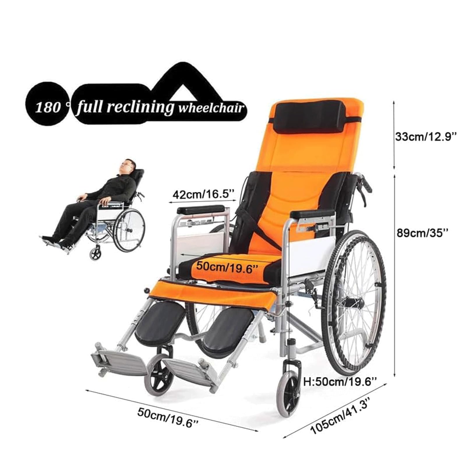 Amazon | 介助型車椅子 リクライニング車椅子便器付き大人用交通用