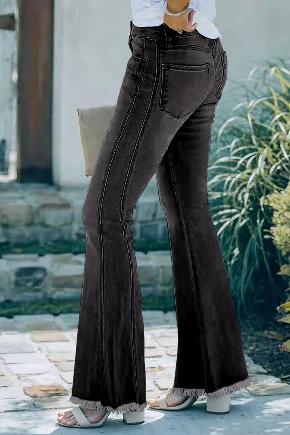 Necooer Distressed Jeans Für Damen Bell Bottom Jeans Für Damen Stretch Skinny Denim Jeans Mit Hoher Taille