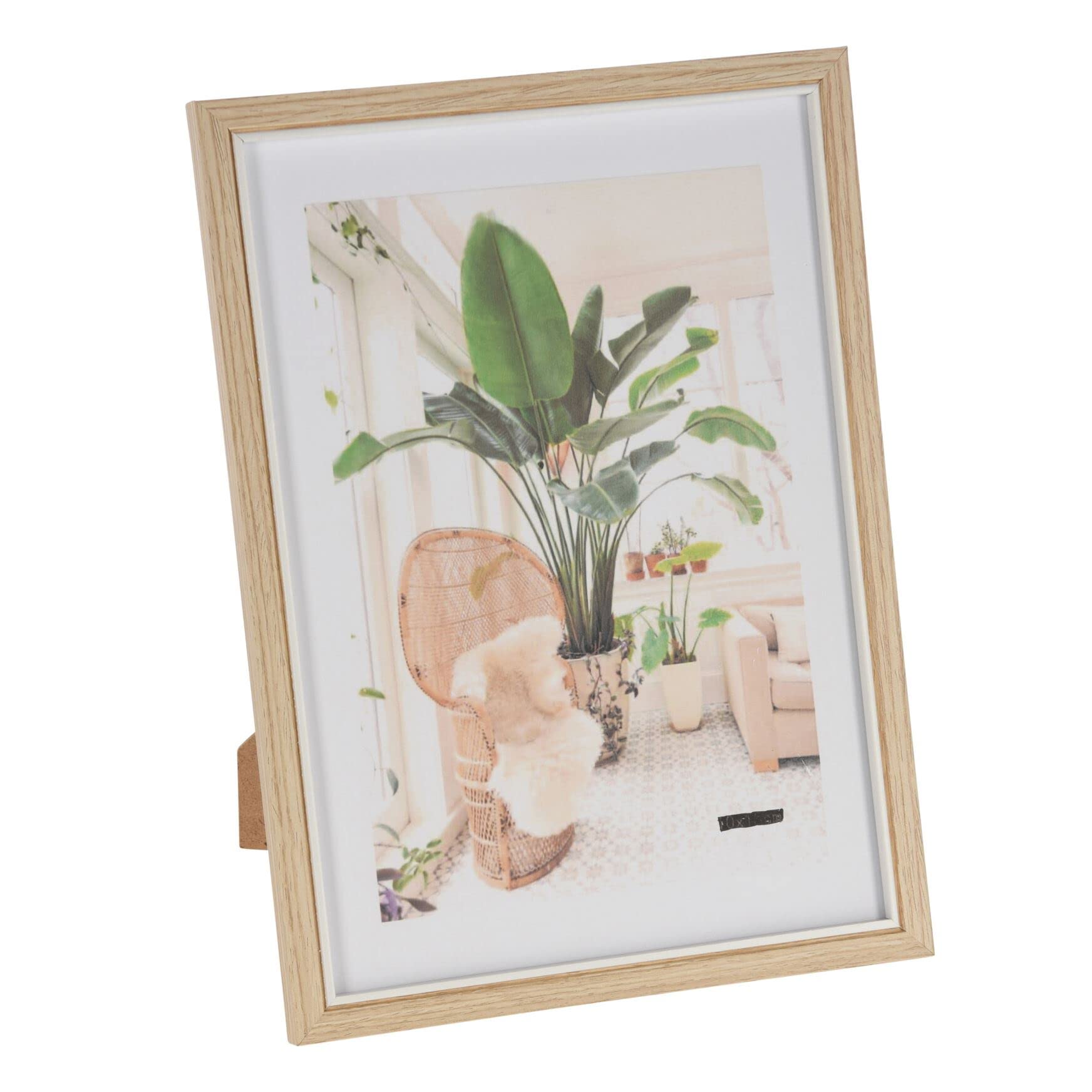 Carousel Home Beige White Trim Wooden Photo Frame A4 | Freestanding Single Aperture Picture Frame | Wall Mounted Tabletop Frame