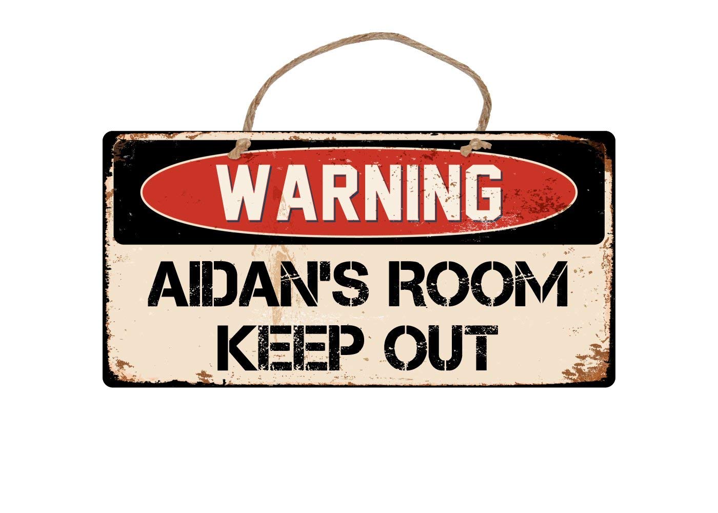 A022 Aidans Room Keep Out 4" x 8" Novelty Warning Sign Vinyl Retro Sticker Sign