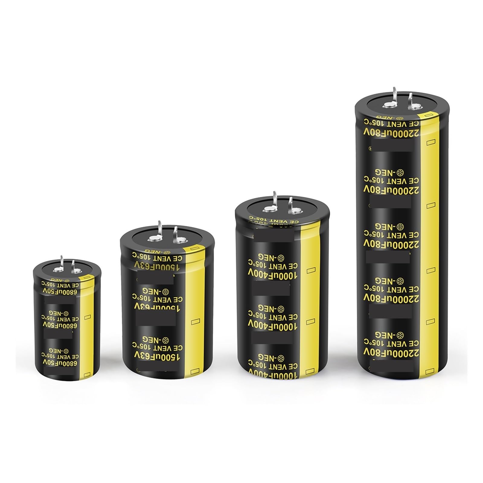 2 sztuki 80 V kondensator wzmacniacz kondensator elektrolityczny 2000 godzin 105 ℃ odpowiedni do filtra/audio/klimatyzacji/HiFi / kondensatora mocy (rozmiar: 80V6800UF 30x50)