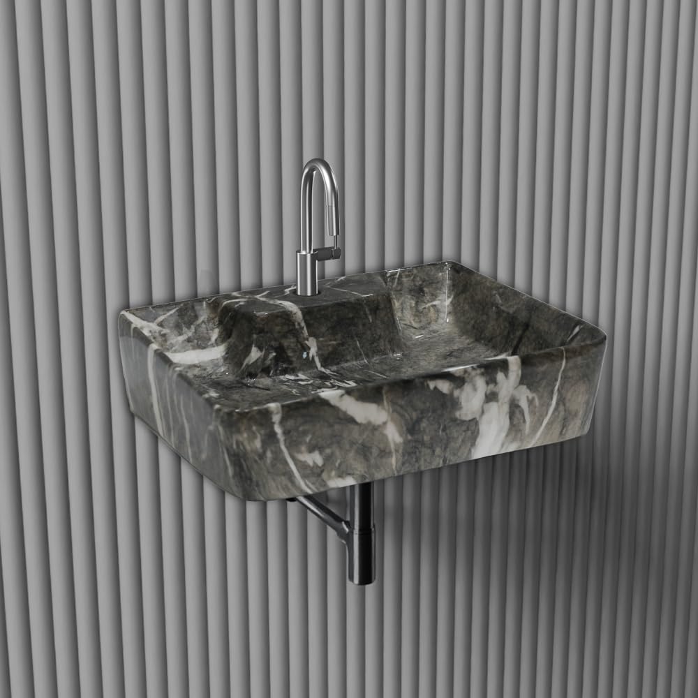 Designer Ceramic Table Top Wash Basin For Bathroom | Wall Hung Washbasin | Wall Mounted Bathroom Sink | Wash Basin For Restaurant, Hotel (16 x 12 x 5 Inch)