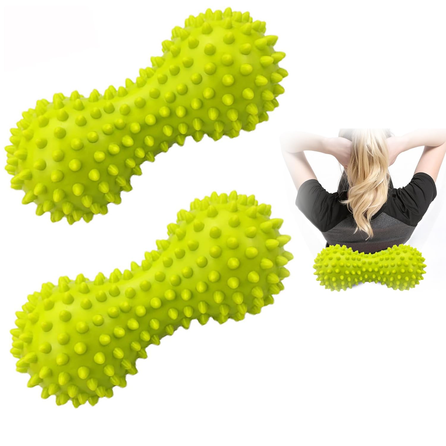 Azonee Yoga Massage Ball, Fascia Ball Peanut Massage Ball Spiky Massage Lacrosse Balls for Physical Therapy Outdoor and Indoor Fitness Exercise