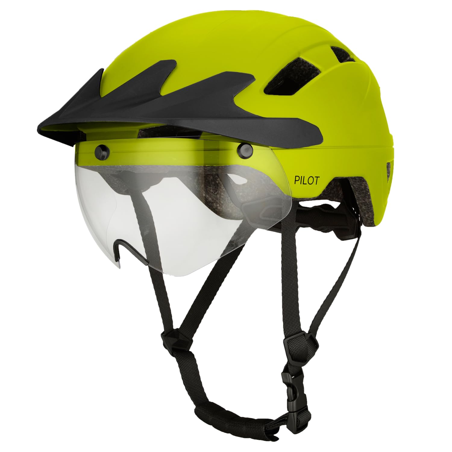 GO-OFF PILOT 4 w 1 Speed Pedelec kask ze zdejmowanym wizjerem i osłoną przeciwsłoneczną – przezroczysty wizjer – lampa LED z kierunkowskazem – certyfikat NTA