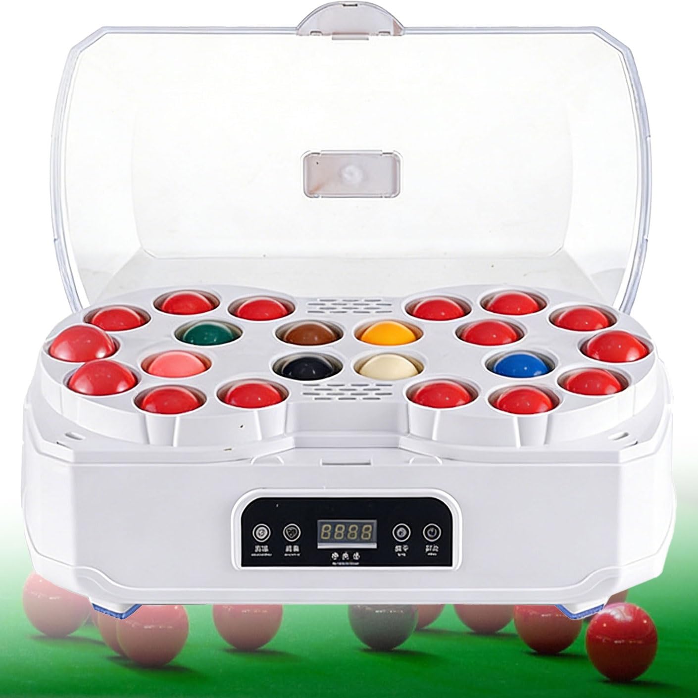 Pulidora y limpiadora automática de bolas de billar con pantalla LCD y función de secado, para 22 bolas de billar