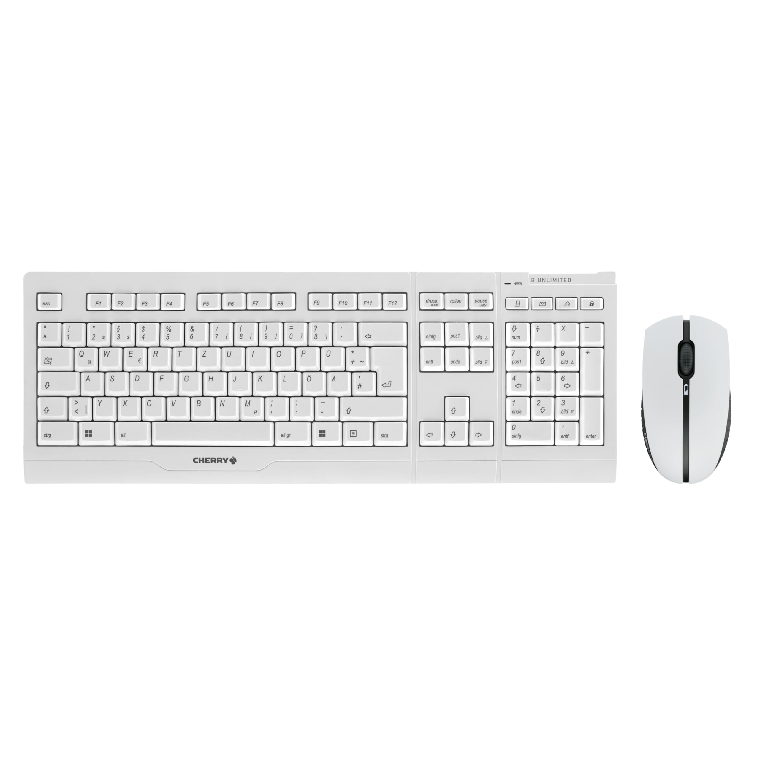 CHERRY B.Unlimited 3.0 - Wireless Tastatur+Maus - deutsches Layout - QWERTZ Tastatur - GS-Zulassung - Weiß