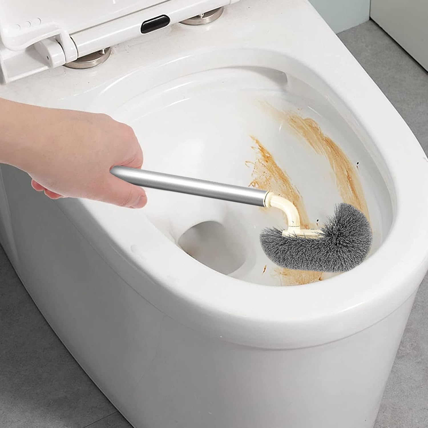 Toilet Scrub Brush Long Handle Space Saving Scrubbing Shower Tile image 5