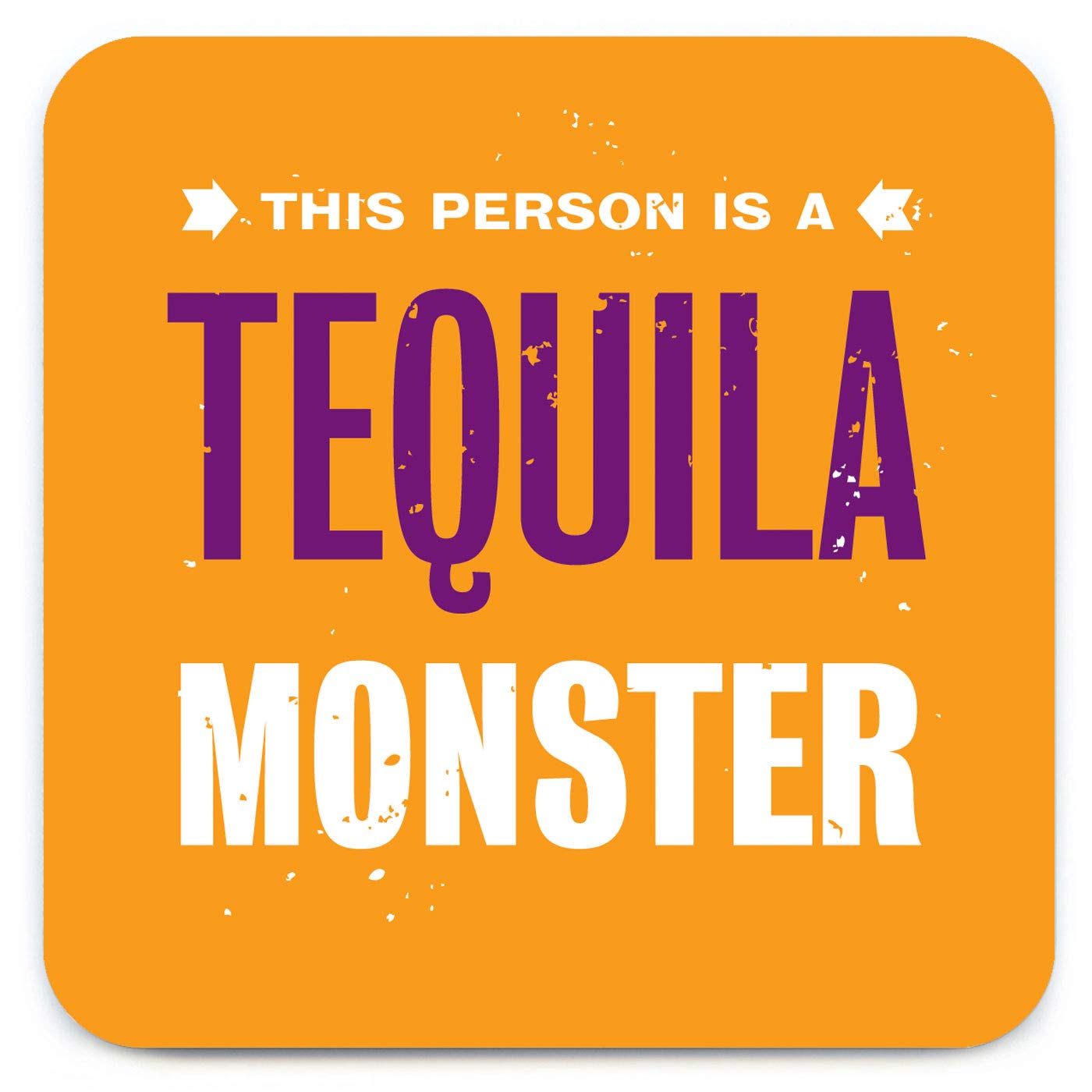 Brainbox Candy Women's - Funny 'Tequila Monster Coaster - Speckled' - Small Gift Ideas For Him Her - Friends Birthday - Housewarming Present - New Home Gift - Funny Gifts For Men