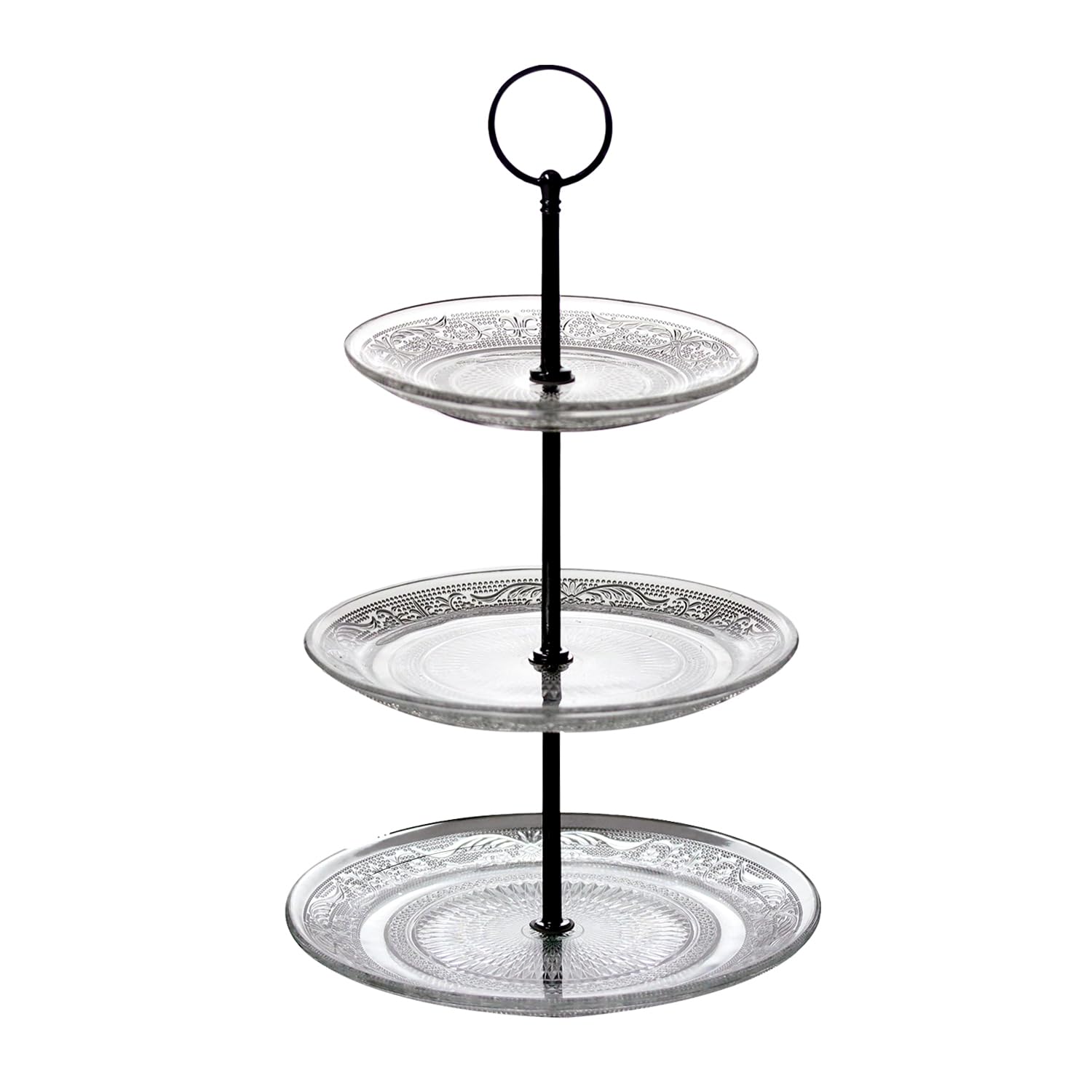 Unique Home Living Clear 3-Tier Cake Stand, Round Glass Cupcake Display Stand For Afternoon Tea Wedding Birthday Party Tableware, Dessert Fruit Plates Cake Serving Platter
