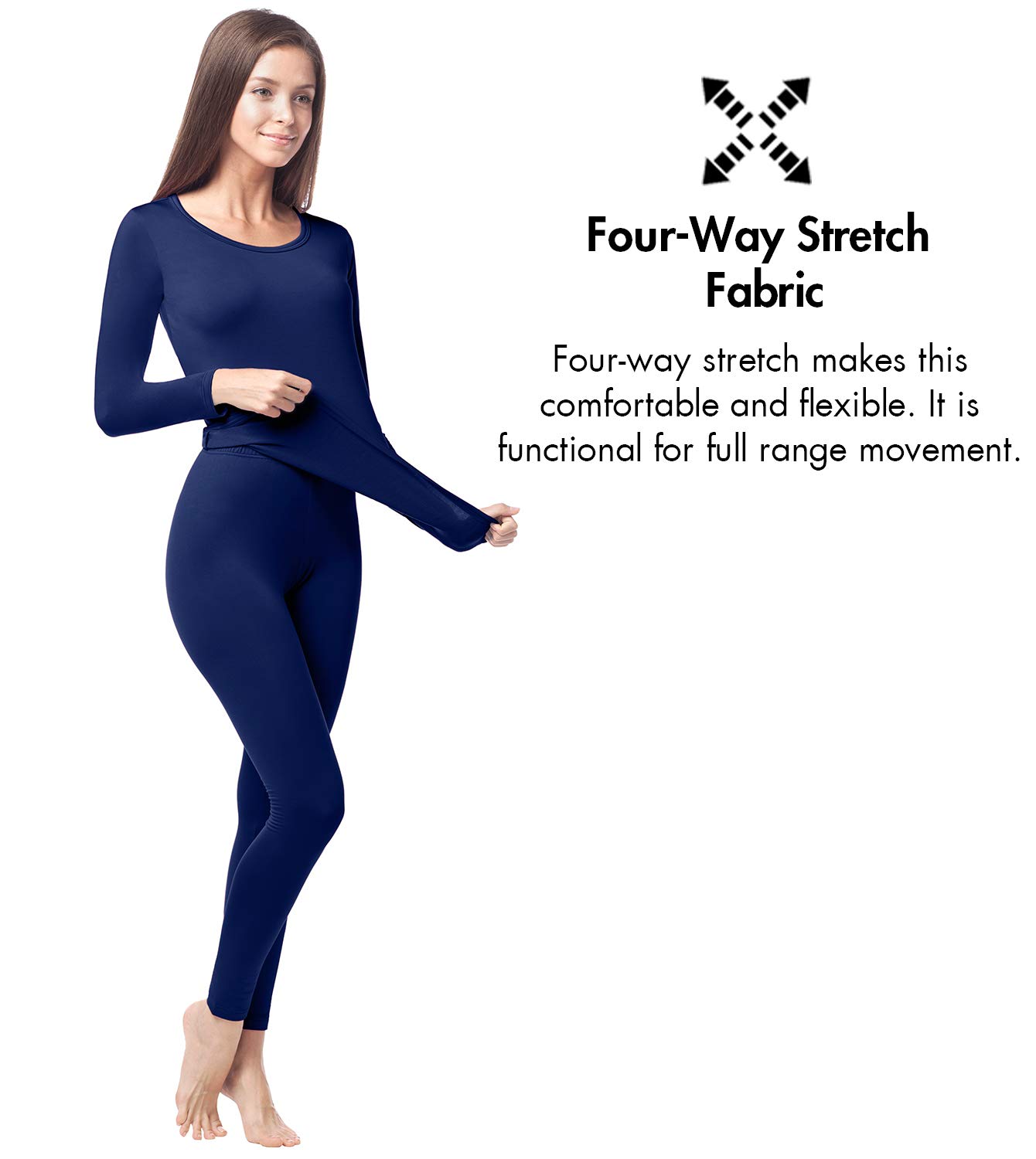 LAPASA Completo Termico Donna Fodera in Micropile Calore Base L17 - Abbigliamento Intimo Invernale Maglietta Pantaloni Calzamaglia Tuta Sci Trekking