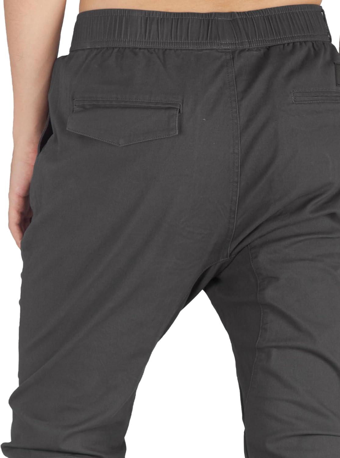 ITALYMORN Khaki Chino Joggers for Men Twill Stretch Casual Pants with Pockets - Image 9