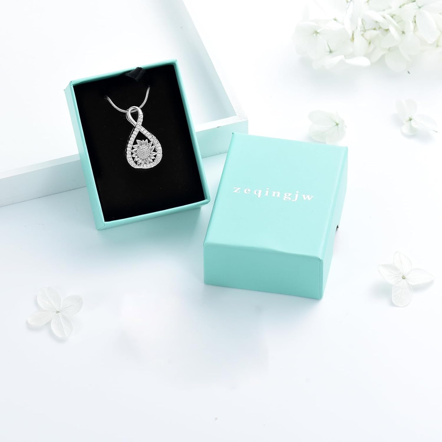 Sunflower Infinity Cremation Jewelry Urn Necklace for Ashes Stainless Steel Urn Pendant Ashes Holder Memorial Jewelry Keepsakes Gift for Loss of a Loved One - Image 7