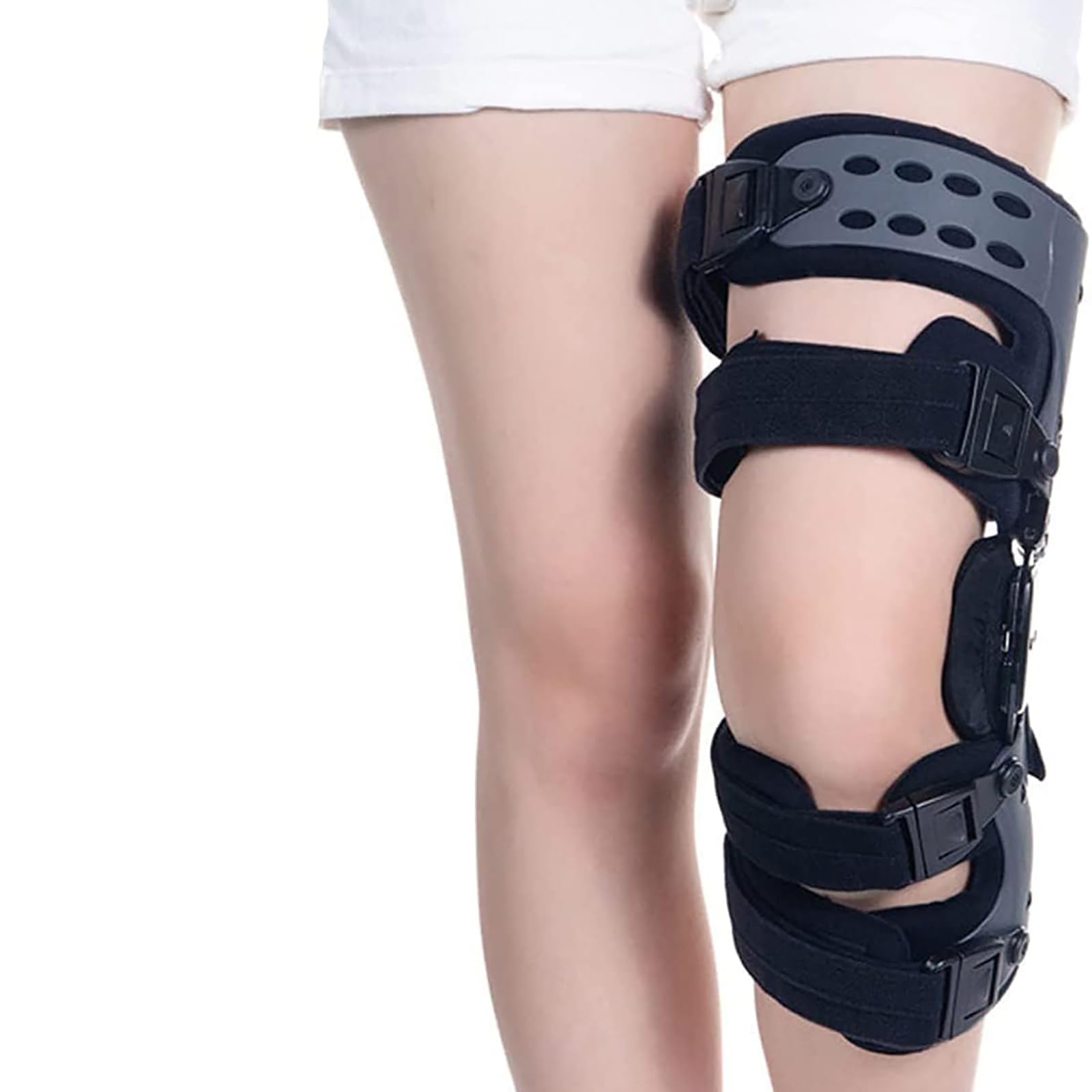 Regulowany Stabilizator Ortopedyczny Kolana, Zawiasowy Stabilizator Kolana, Półotwarta Konstrukcja, Regulowane Pokrętło Oraz Suwaki Do Prostowania I Zginania,M