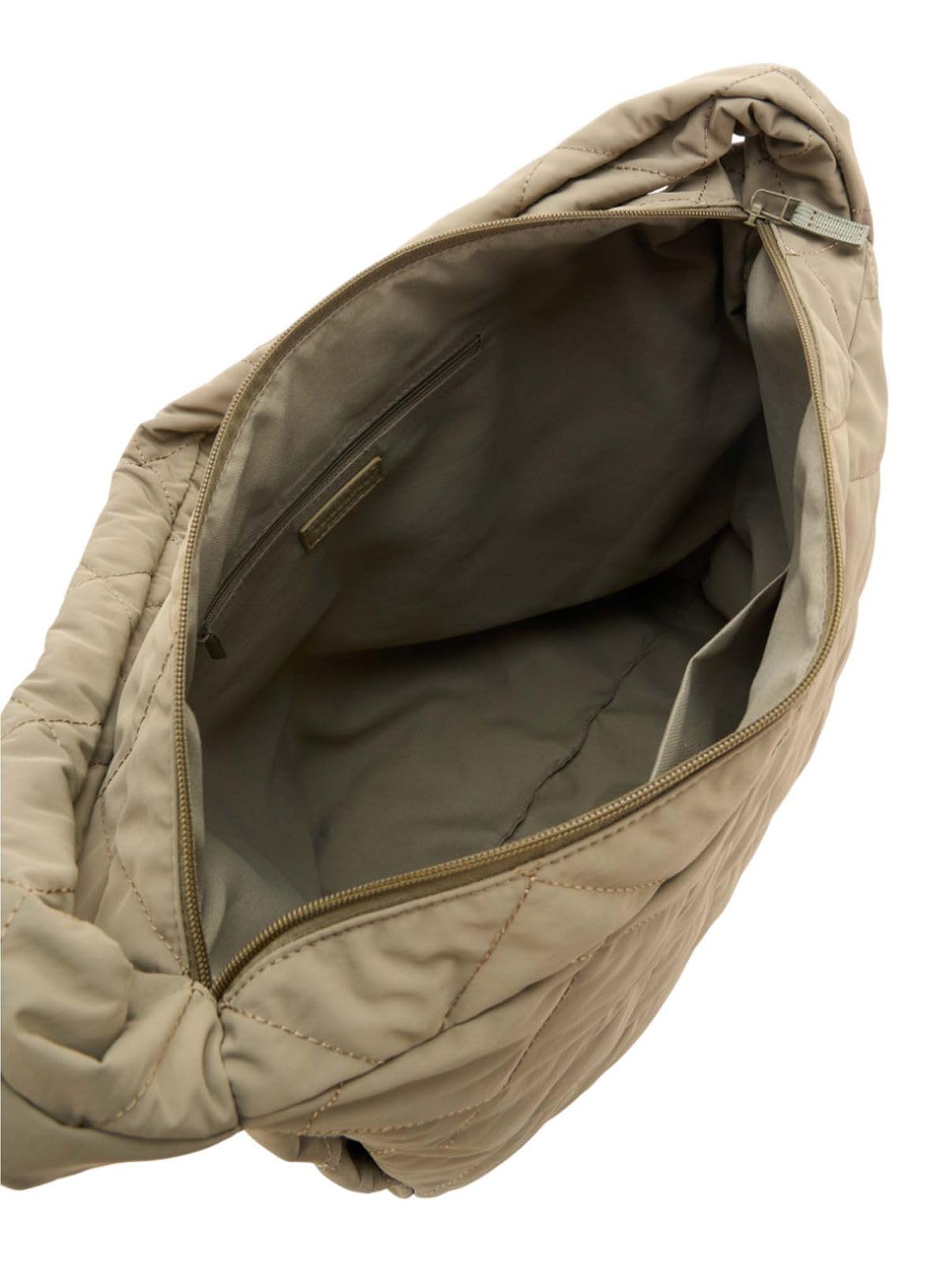 SEIDENFELT MANUFAKTUR Umhängetasche Schultertasche Hetta Maxi Hobo Bag Greige Khaki