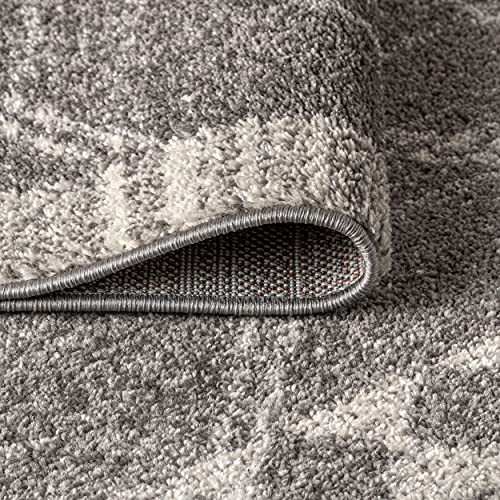 Image of JONATHAN Y Amir Moroccan Beni Souk Gray /Cream Runner Rug, 2x10, Bohemian, Scandinavian, Easy-Cleaning for Living Room, Bedroom, Kitchen, Pet Friendly, Non-Shedding (MOH200C-210)