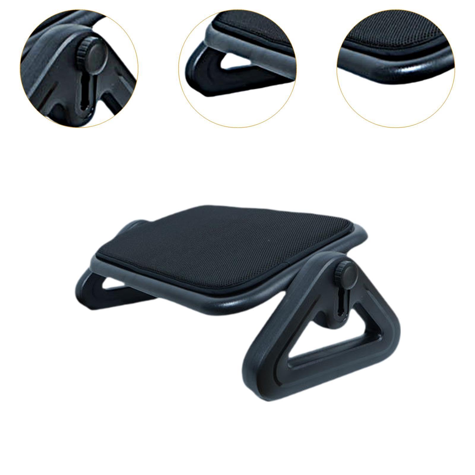 Harilla Poggiapiedi Sotto La Scrivania, Sgabello per Impiegati, Ergonomico, Regolabile in Sei Altezze, Accessori Da Viaggio, per Giochi, Ufficio, Casa, Nero