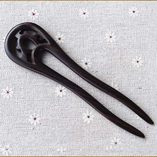 PIXNOR Pauzinhos de Cabelo de Madeira Em Forma de U Ocos Palitos de Cabelo Vintage Prendedor de Rabo