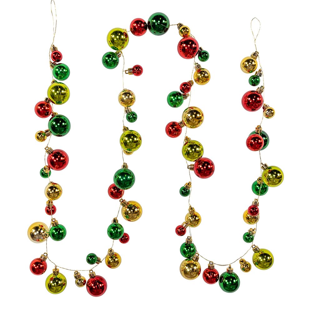Guirlande plastique rouge or vert Kurt Adler pour une table de Noël