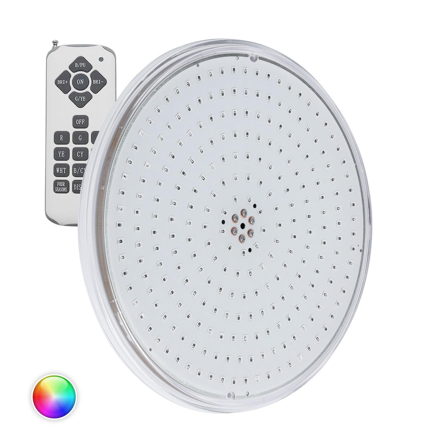 LEDKIA LIGHTING LED-Poolleuchte RGB Tauchfähig Slim 12V AC 20W IP68 PAR56 RF-Fernbedienung RGB