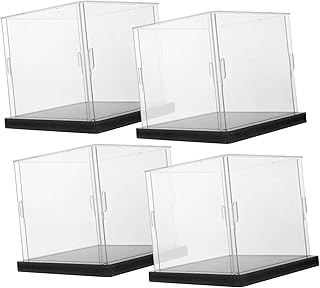 SAFIGLE 4 Peças Caixas Caixa De Exibição De Acrílico Mini Caixa Organizador De Mesa Prateleira Caixa De Exibição Transparente Vitrine De Acrílico Caixa De Exibição Transparente Caso De